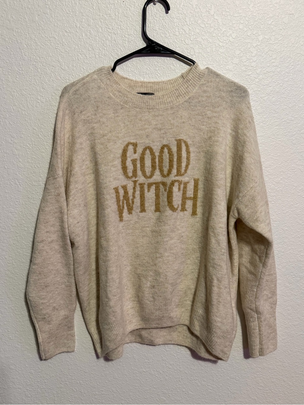Vince Camuto Cream Crewneck 'Good Witch' Sweater